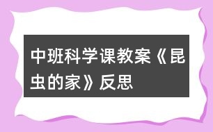 中班科學(xué)課教案《昆蟲(chóng)的家》反思