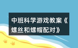 中班科學(xué)游戲教案《螺絲和螺帽配對(duì)》