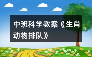 中班科學教案《生肖動物排隊》