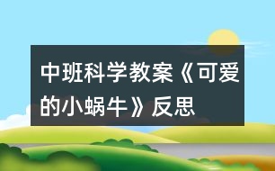 中班科學(xué)教案《可愛的小蝸牛》反思