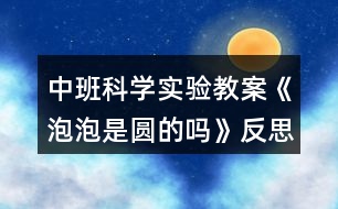 中班科學(xué)實(shí)驗(yàn)教案《泡泡是圓的嗎》反思