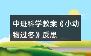 中班科學(xué)教案《小動物過冬》反思