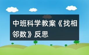 中班科學(xué)教案《找相鄰數(shù)》反思