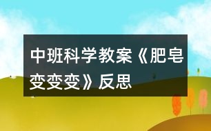 中班科學教案《肥皂變變變》反思