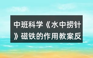 中班科學《水中撈針》磁鐵的作用教案反思