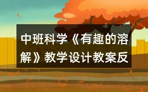 中班科學(xué)《有趣的溶解》教學(xué)設(shè)計(jì)教案反思