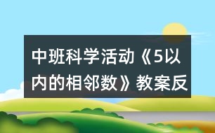 中班科學(xué)活動(dòng)《5以內(nèi)的相鄰數(shù)》教案反思