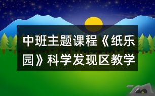 中班主題課程《紙樂(lè)園》科學(xué)發(fā)現(xiàn)區(qū)教學(xué)設(shè)計(jì)