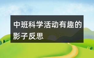 中班科學(xué)活動(dòng)有趣的影子反思