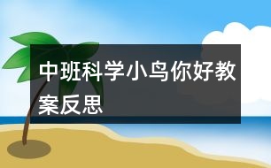 中班科學小鳥你好教案反思