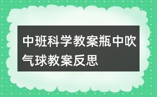 中班科學(xué)教案瓶中吹氣球教案反思