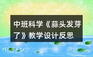 中班科學《蒜頭發(fā)芽了》教學設計反思