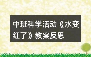 中班科學(xué)活動(dòng)《水變紅了》教案反思