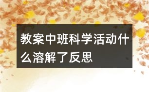 教案中班科學活動什么溶解了反思