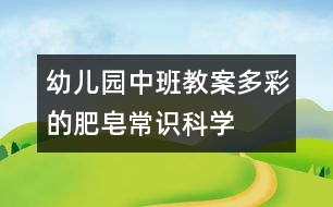 幼兒園中班教案：多彩的肥皂常識（科學(xué)）