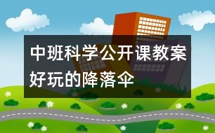 中班科學(xué)公開課教案：好玩的降落傘