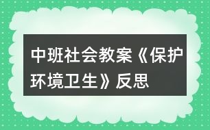 中班社會教案《保護(hù)環(huán)境衛(wèi)生》反思