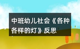 中班幼兒社會《各種各樣的燈》反思