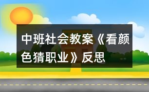 中班社會(huì)教案《看顏色猜職業(yè)》反思