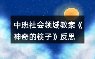 中班社會(huì)領(lǐng)域教案《神奇的筷子》反思