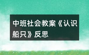 中班社會(huì)教案《認(rèn)識(shí)船只》反思