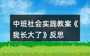 中班社會實(shí)踐教案《我長大了》反思