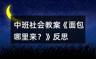 中班社會教案《面包哪里來？》反思