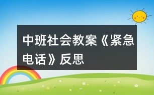 中班社會教案《緊急電話》反思