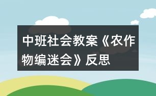 中班社會(huì)教案《農(nóng)作物編迷會(huì)》反思