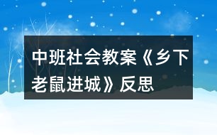 中班社會(huì)教案《鄉(xiāng)下老鼠進(jìn)城》反思