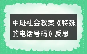 中班社會教案《特殊的電話號碼》反思