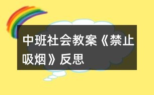 中班社會(huì)教案《禁止吸煙》反思