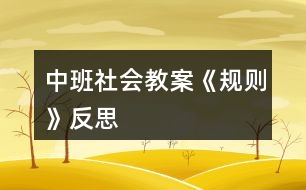 中班社會教案《規(guī)則》反思