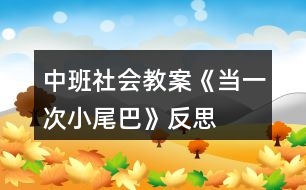 中班社會(huì)教案《當(dāng)一次小尾巴》反思