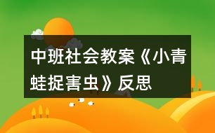 中班社會(huì)教案《小青蛙捉害蟲》反思