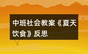 中班社會教案《夏天飲食》反思