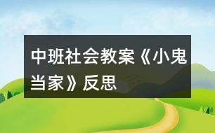 中班社會教案《小鬼當(dāng)家》反思