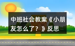 中班社會教案《小朋友怎么了？》反思