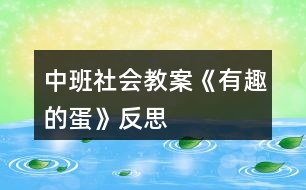 中班社會教案《有趣的蛋》反思