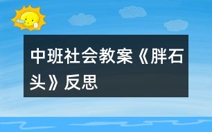 中班社會教案《胖石頭》反思