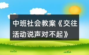 中班社會(huì)教案《交往活動(dòng)說(shuō)聲對(duì)不起》