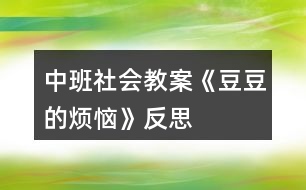 中班社會(huì)教案《豆豆的煩惱》反思