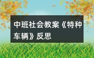 中班社會教案《特種車輛》反思