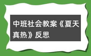 中班社會(huì)教案《夏天真熱》反思