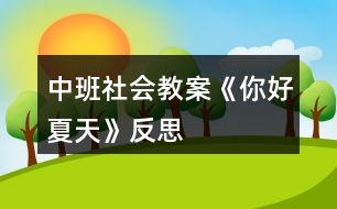 中班社會教案《你好夏天》反思