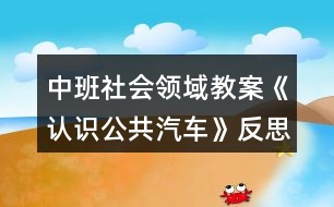 中班社會領(lǐng)域教案《認識公共汽車》反思