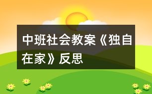 中班社會教案《獨自在家》反思