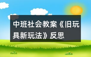 中班社會(huì)教案《舊玩具新玩法》反思