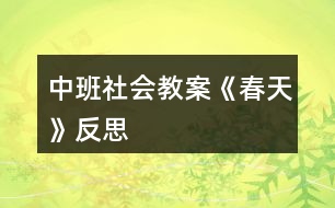 中班社會(huì)教案《春天》反思