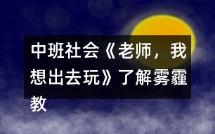 中班社會《老師，我想出去玩》（了解霧霾）教案反思